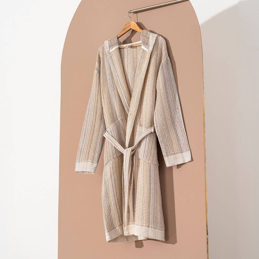 Waffle Texture Cotton Bathrobe