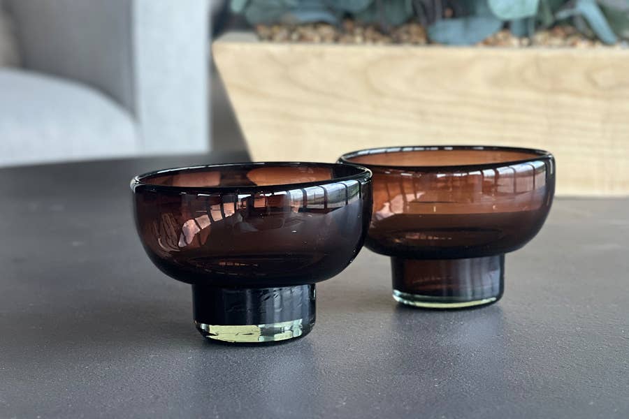 Handblown Mexican Glasses in Tamarind