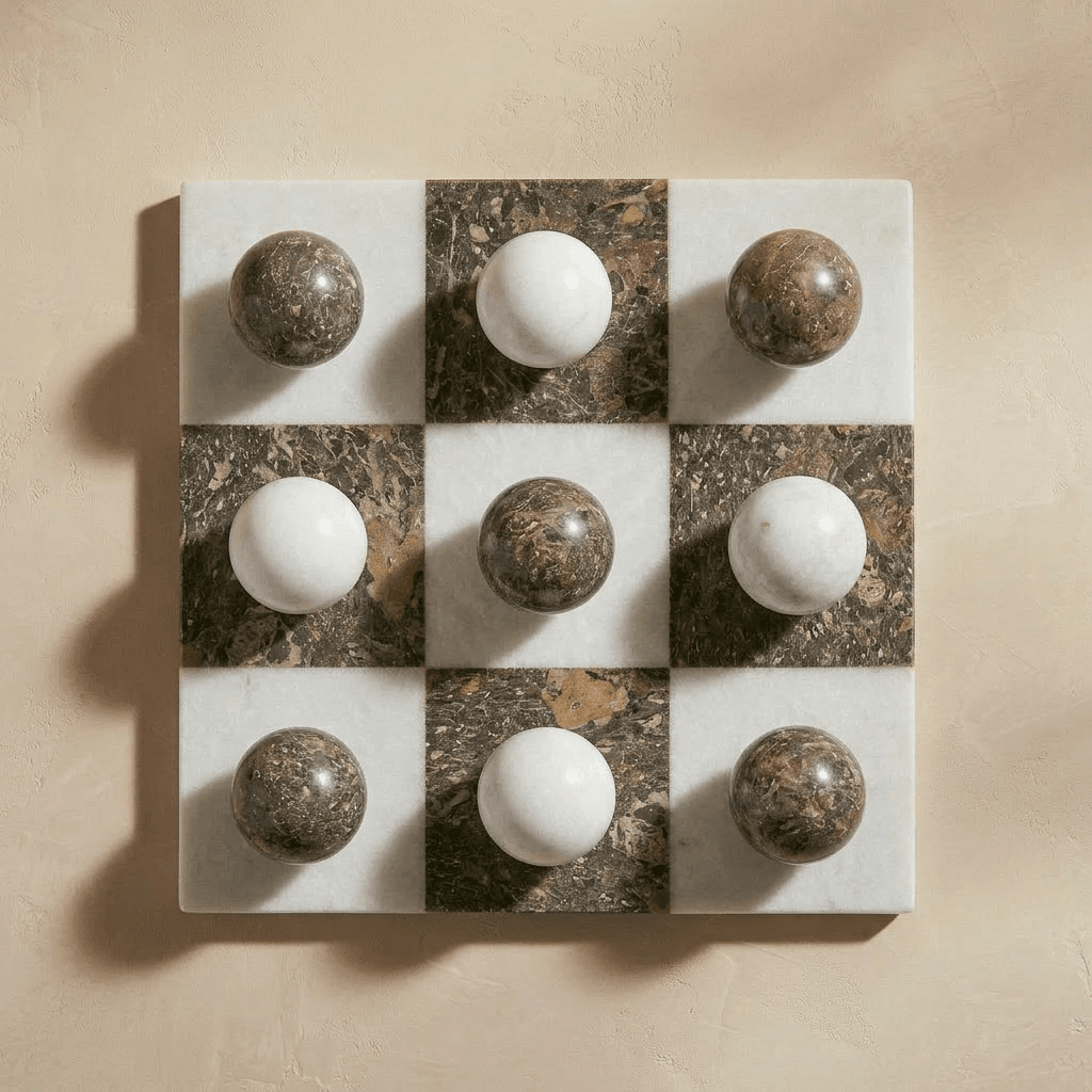 Italian Marble Tic Tac Toe Set