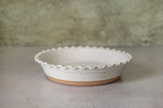 Hand-Thrown Ceramic Pie Dish