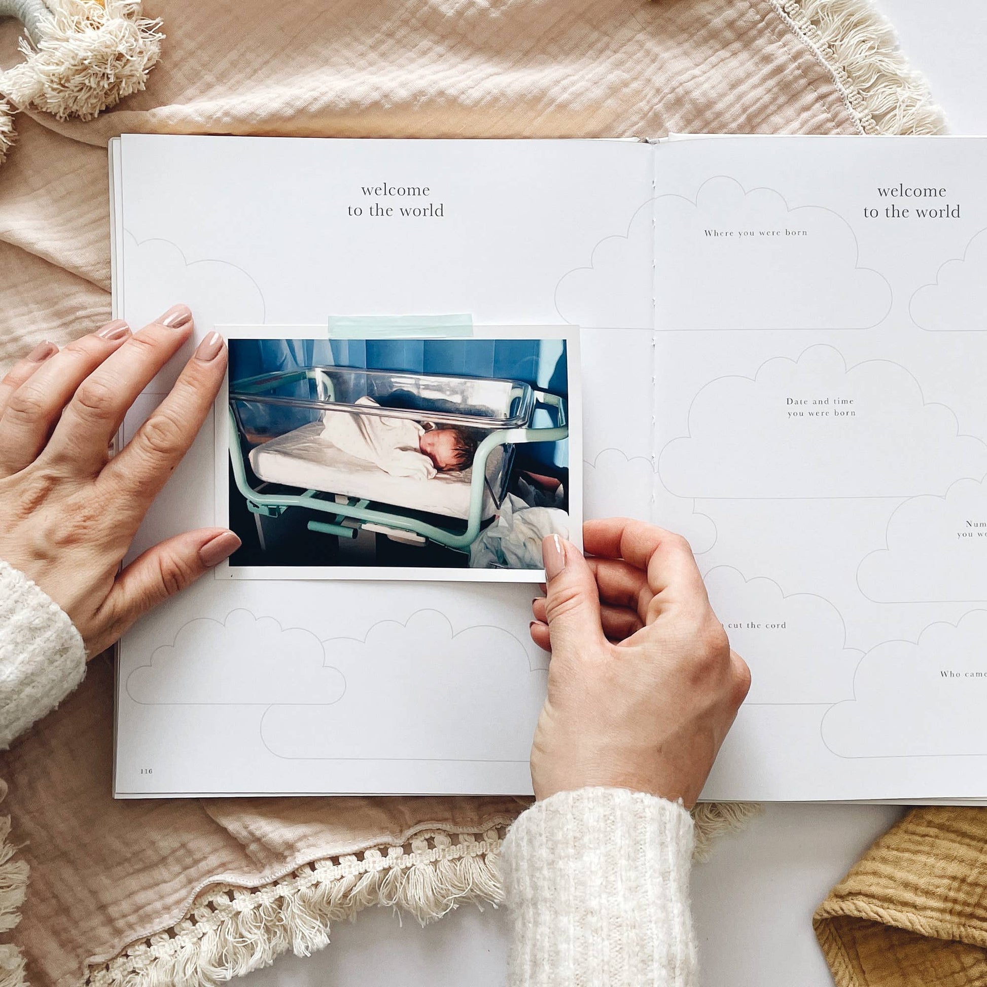 Pregnancy Journal Animals  Keepsake Journal with Gilded Edges Blush And Gold