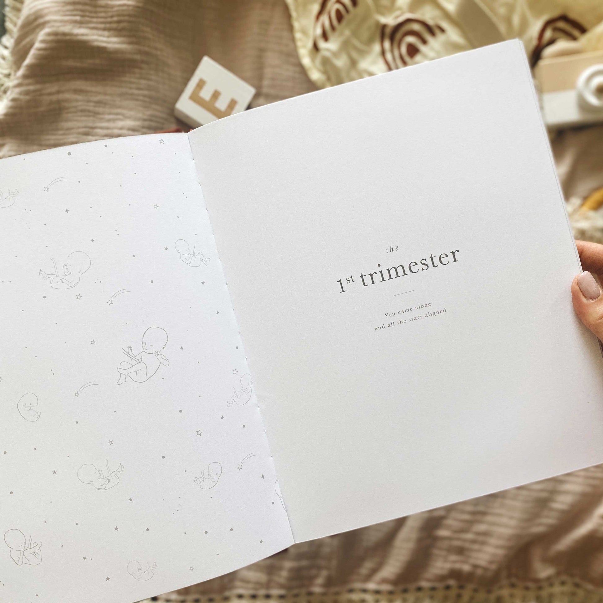 Pregnancy Journal Animals  Keepsake Journal with Gilded Edges Blush And Gold