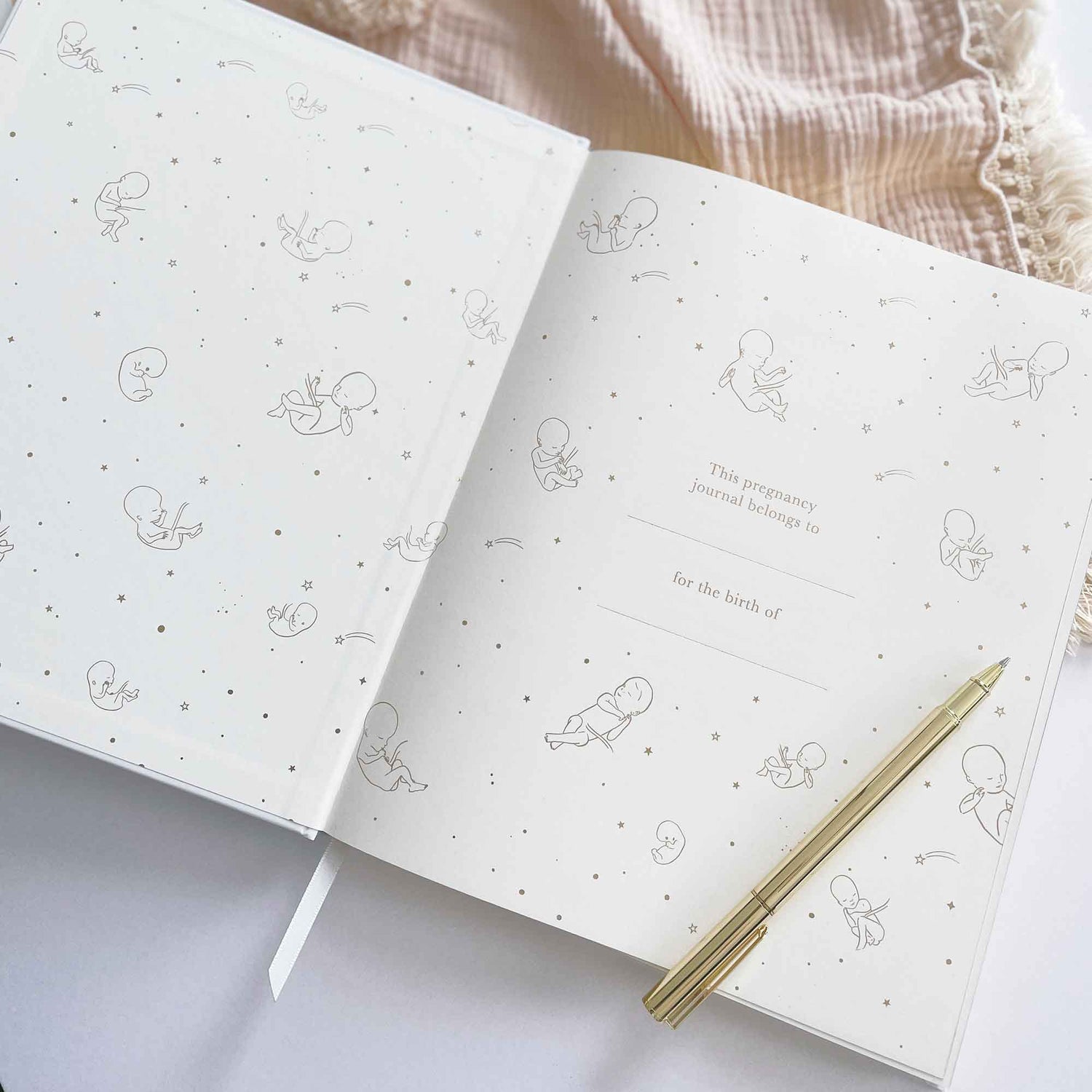 Safari Pregnancy Keepsake Journal with Gilded Edges - D.B. Gifts Default Title Blush And Gold