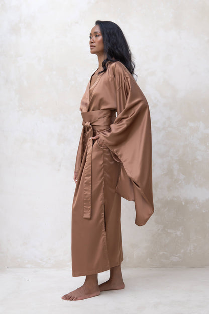 Silk Satin Dressing Gown Kimono