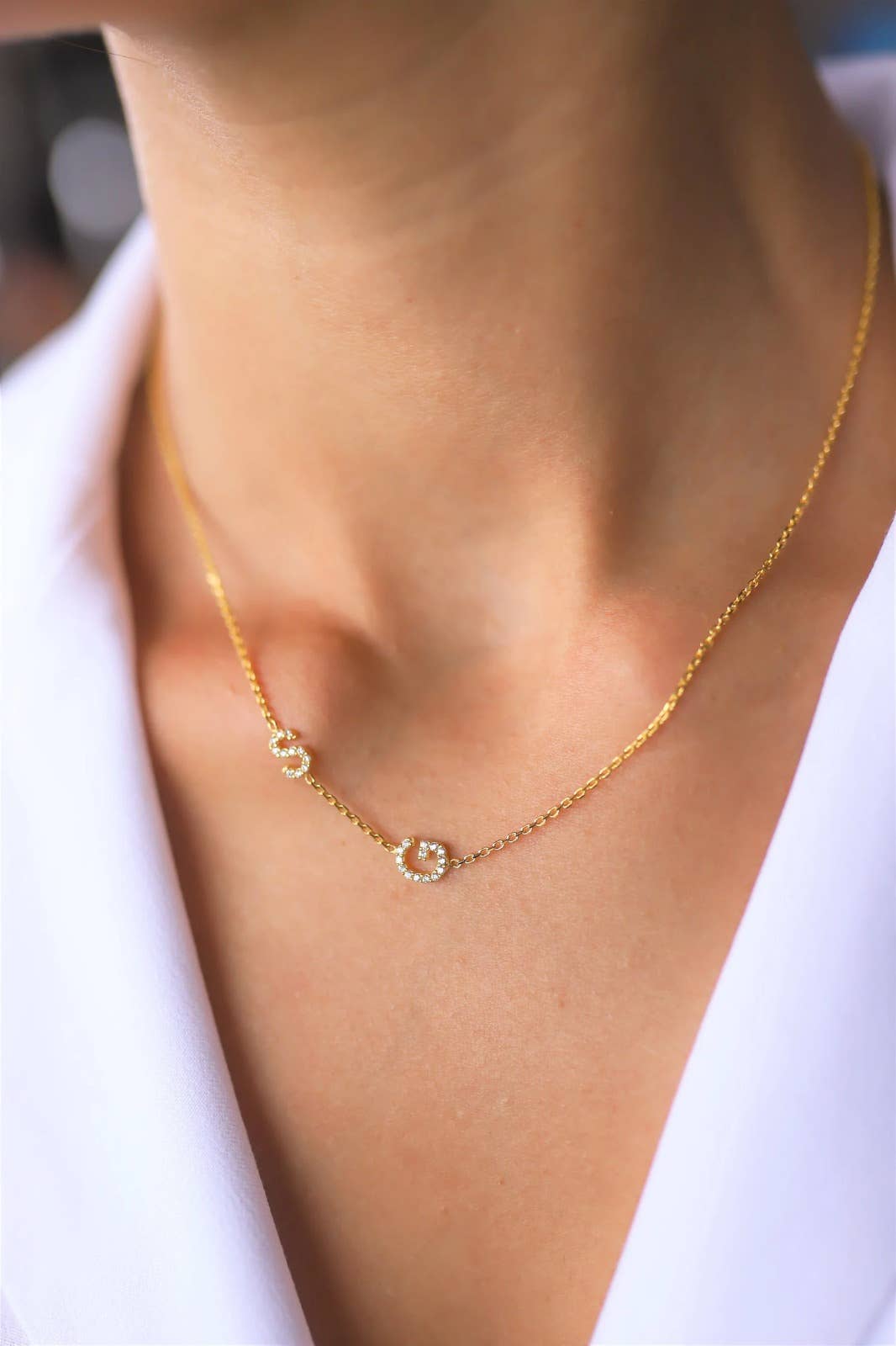 Pavé Initial Necklace