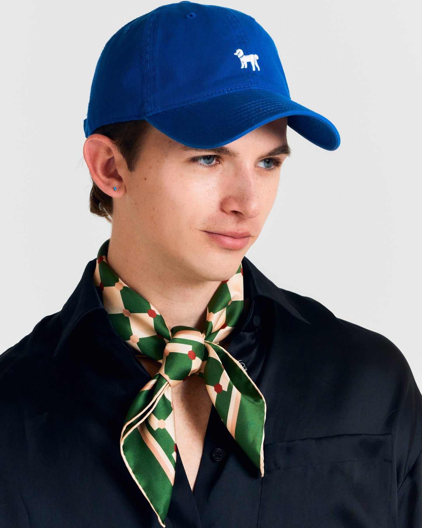 Green Checkerboard Silk Scarf
