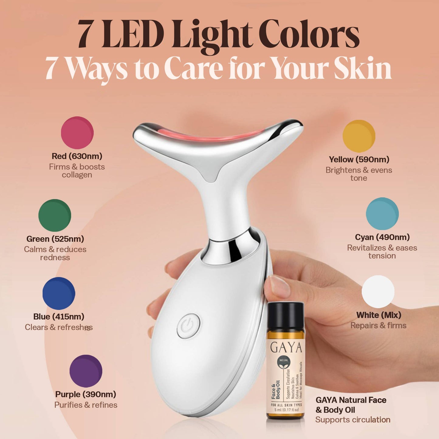 7-in-1 LED light therapy wand - D.B. Gifts Default Title GAYA