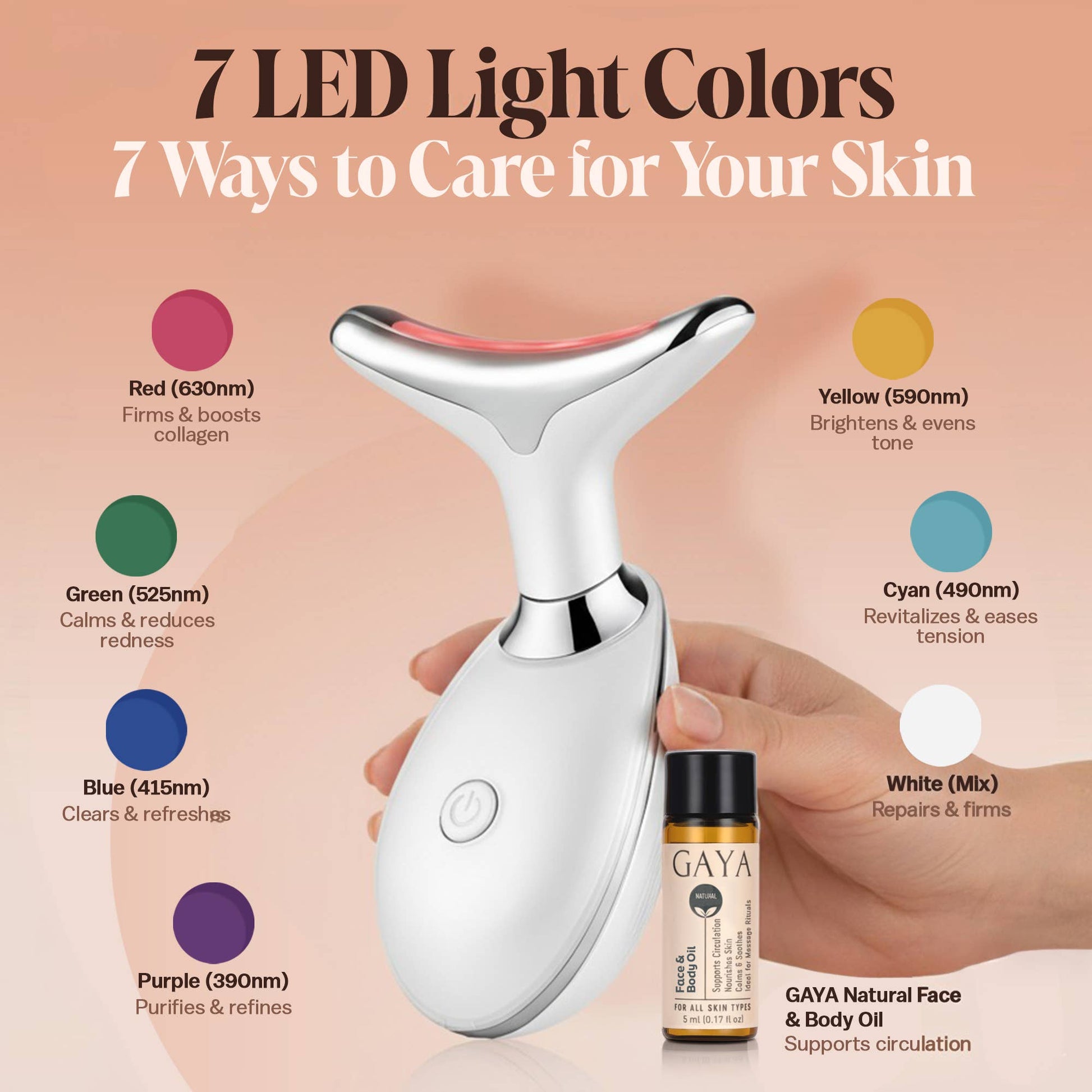 7-in-1 LED light therapy wand - D.B. Gifts Default Title GAYA