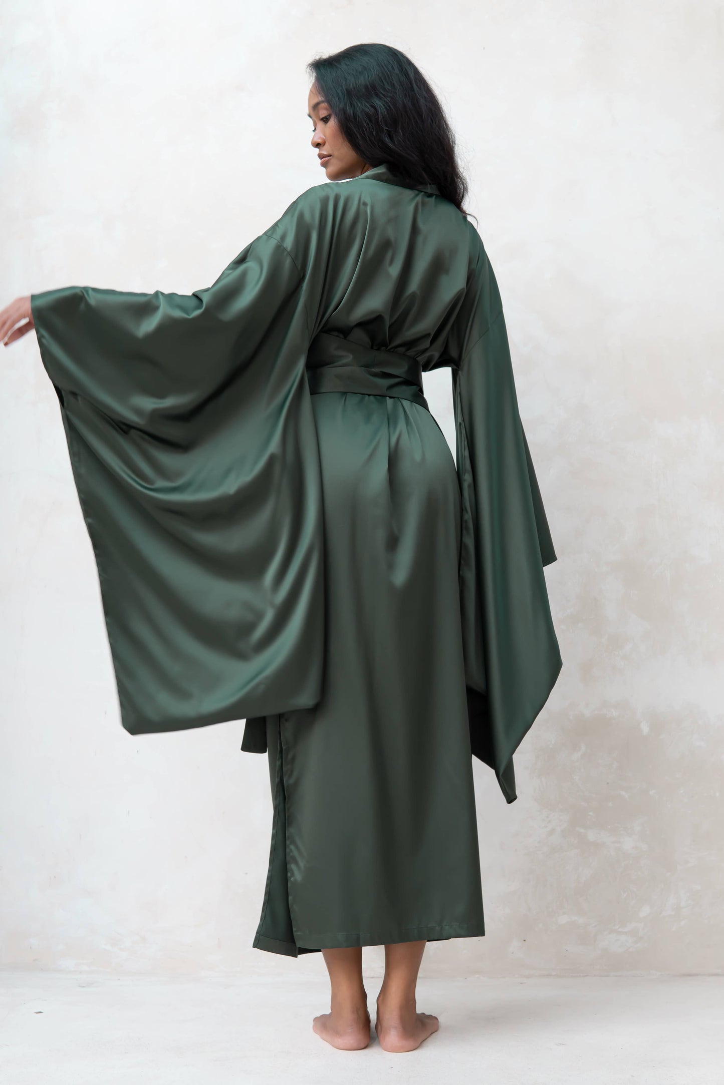 Silk Satin Dressing Gown Kimono