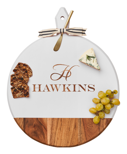 Personalized Acacia Heirloom Cheese Board w/ spreader