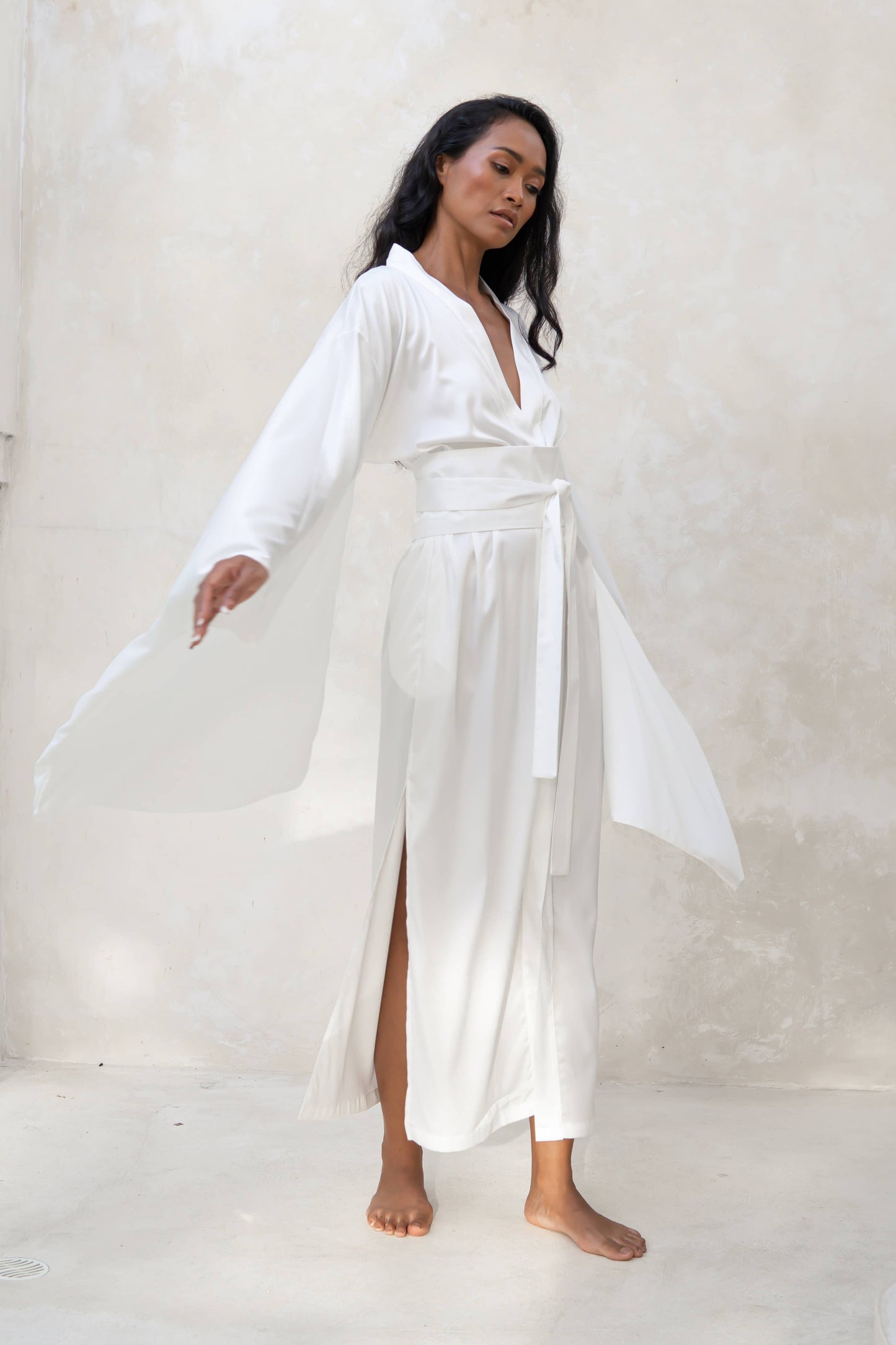 Silk Satin Dressing Gown Kimono