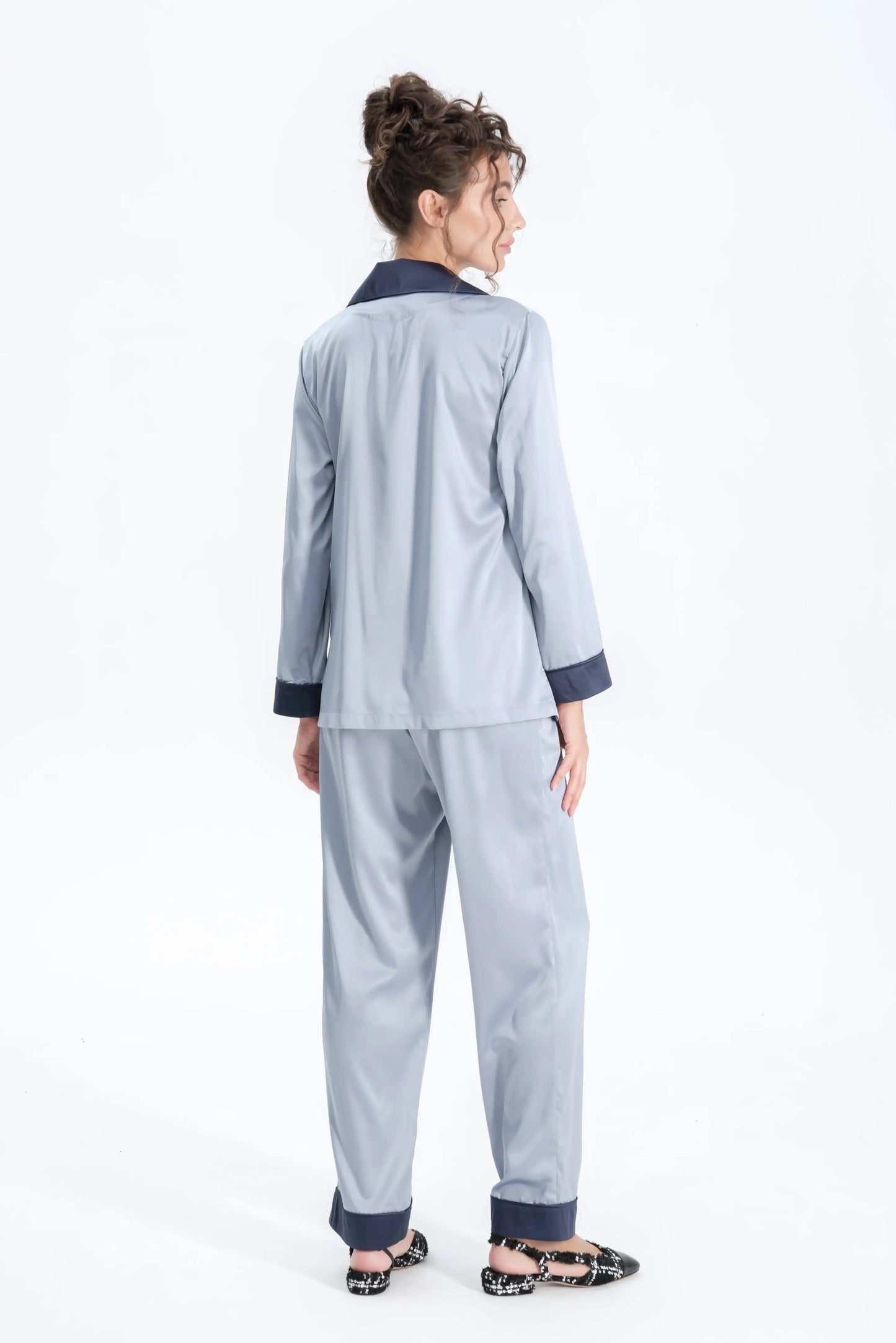 Long Satin Silk Pajamas