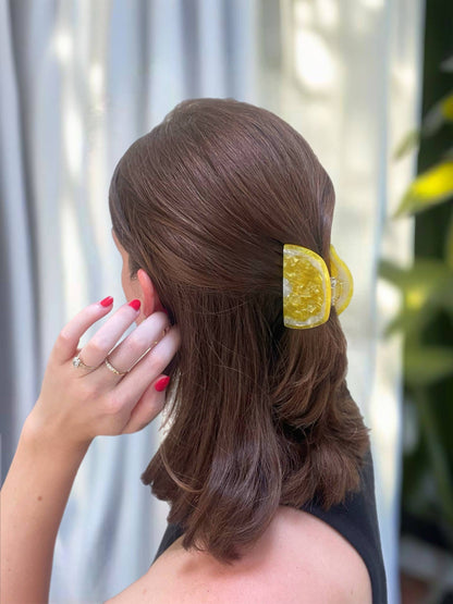 Sunshine Yellow Lemon Claw Clip