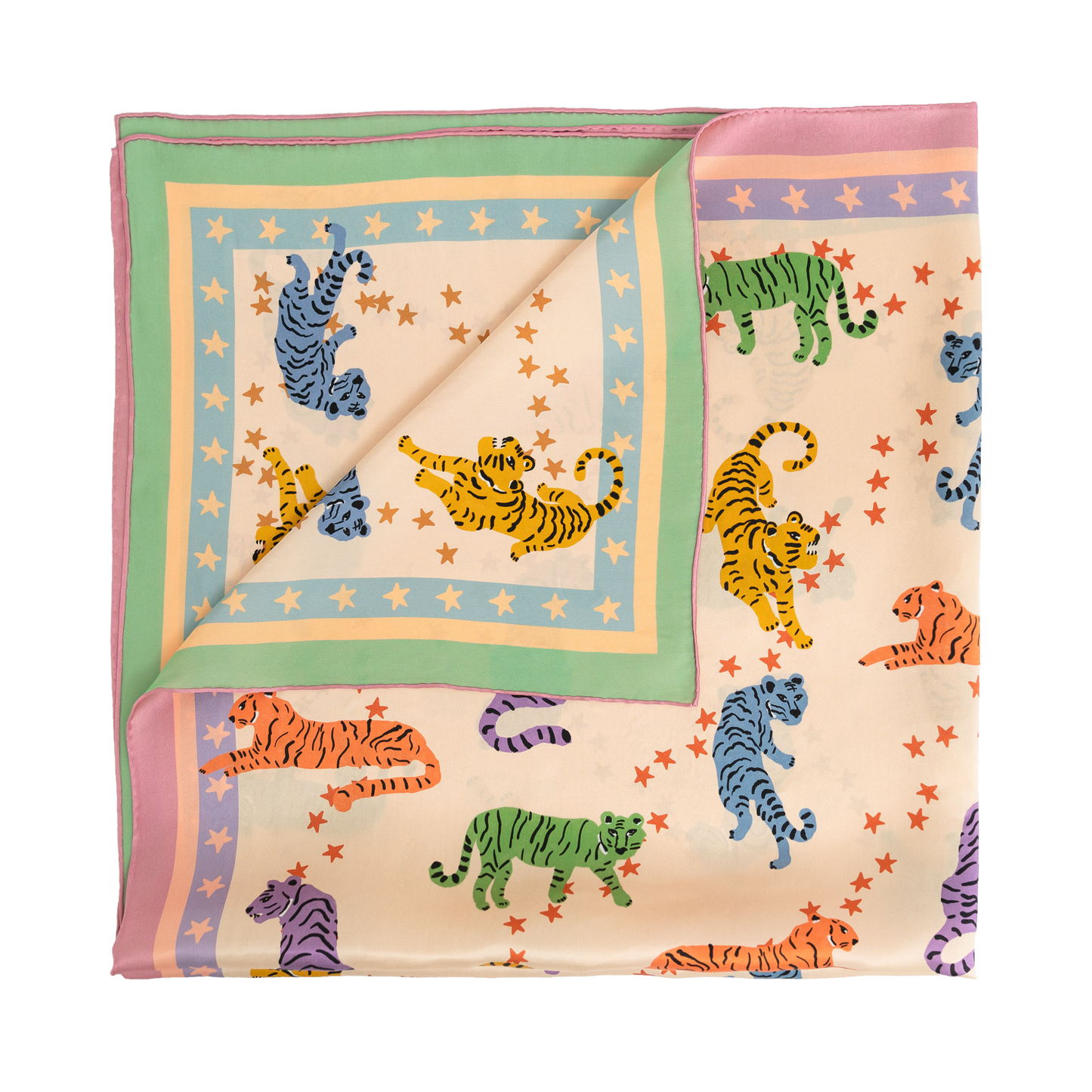 Neon Tigers Large Silk Scarf