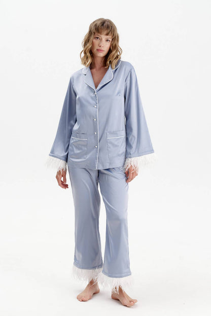Satin Silk Feather Pajamas