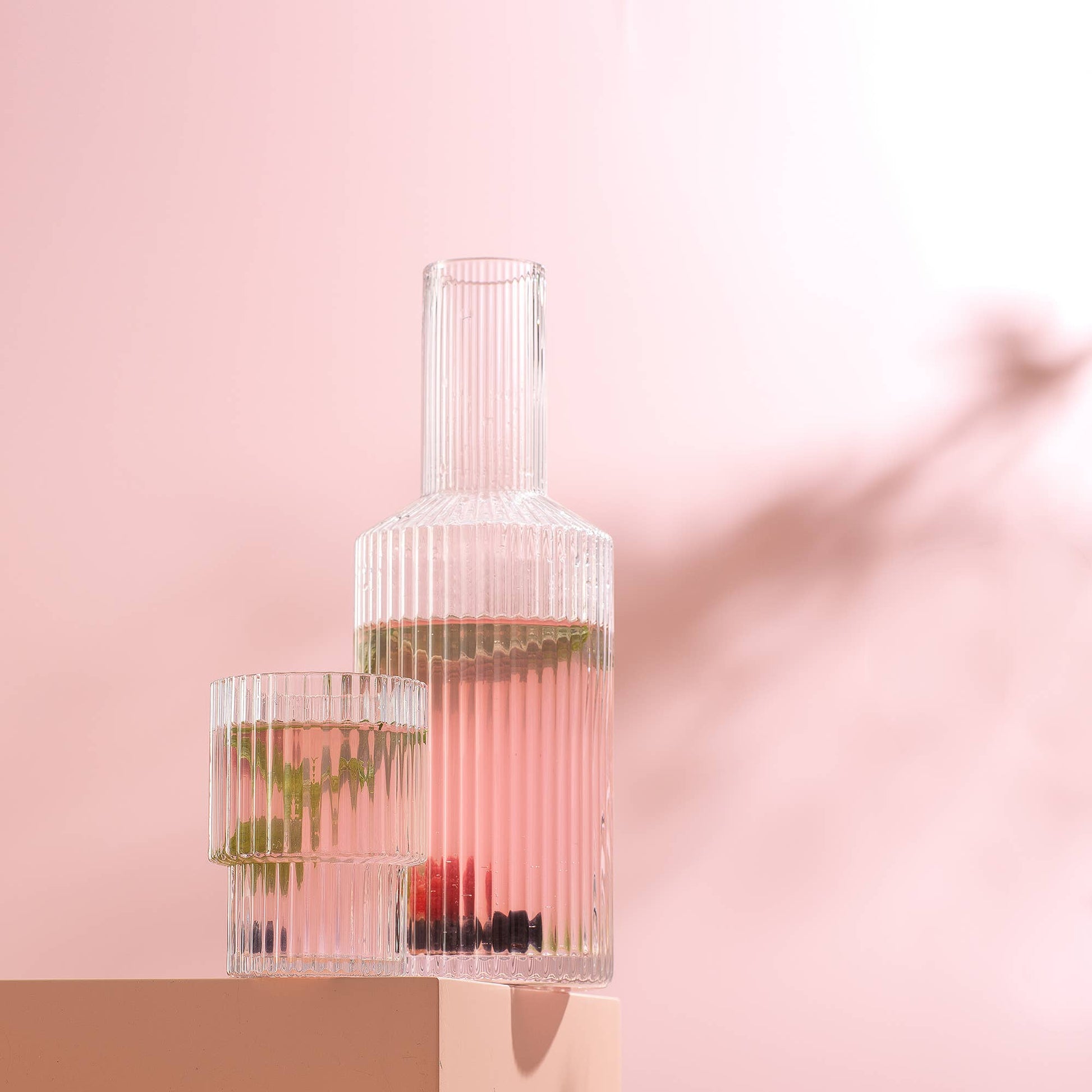 Elle Fluted Bedside Decanter with Glass - D.B. Gifts Default Title JoyJolt