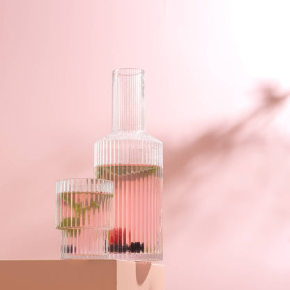 Elle Fluted Bedside Decanter with Glass - D.B. Gifts Default Title JoyJolt