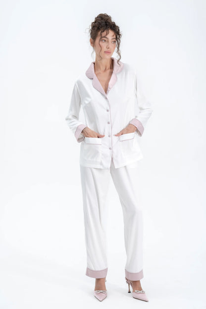 Long Satin Silk Pajamas