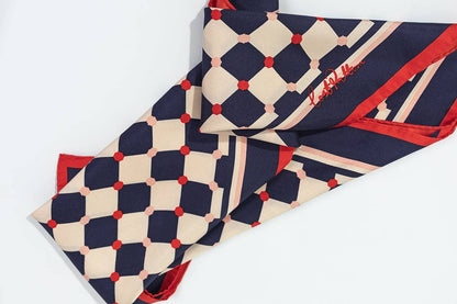 Blue Checkerboard Silk Scarf