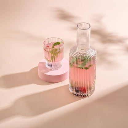 Elle Fluted Bedside Decanter with Glass - D.B. Gifts Default Title JoyJolt
