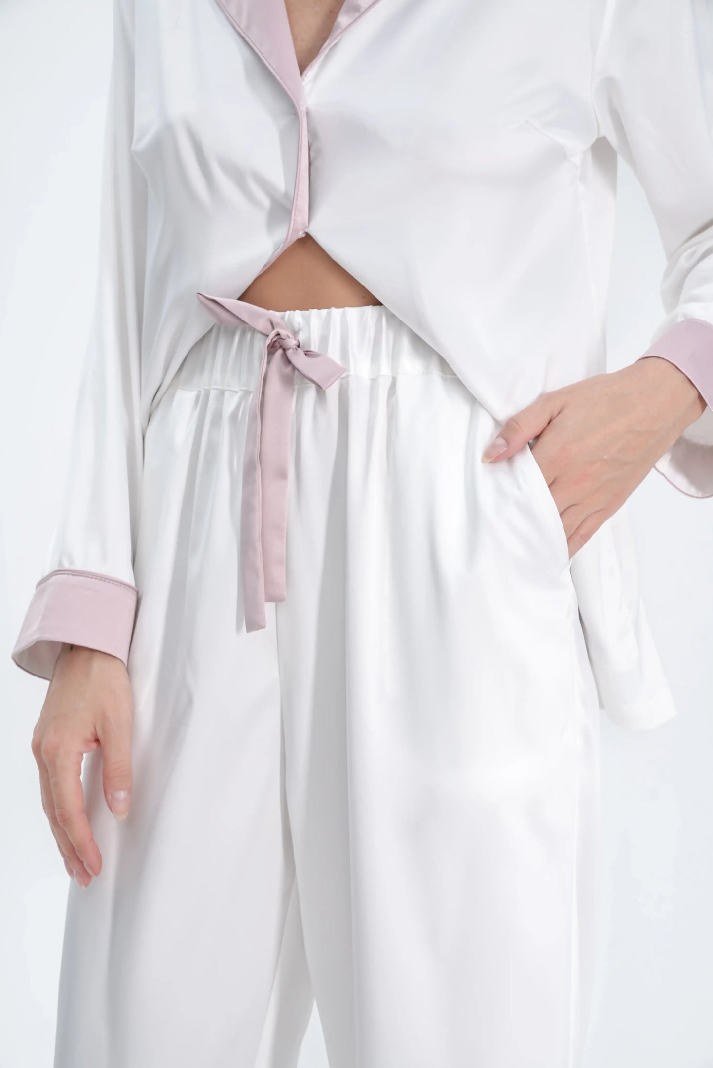 Long Satin Silk Pajamas