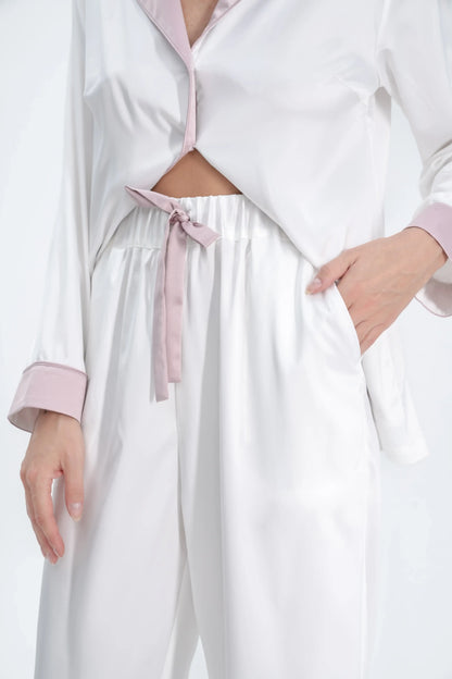 Long Satin Silk Pajamas
