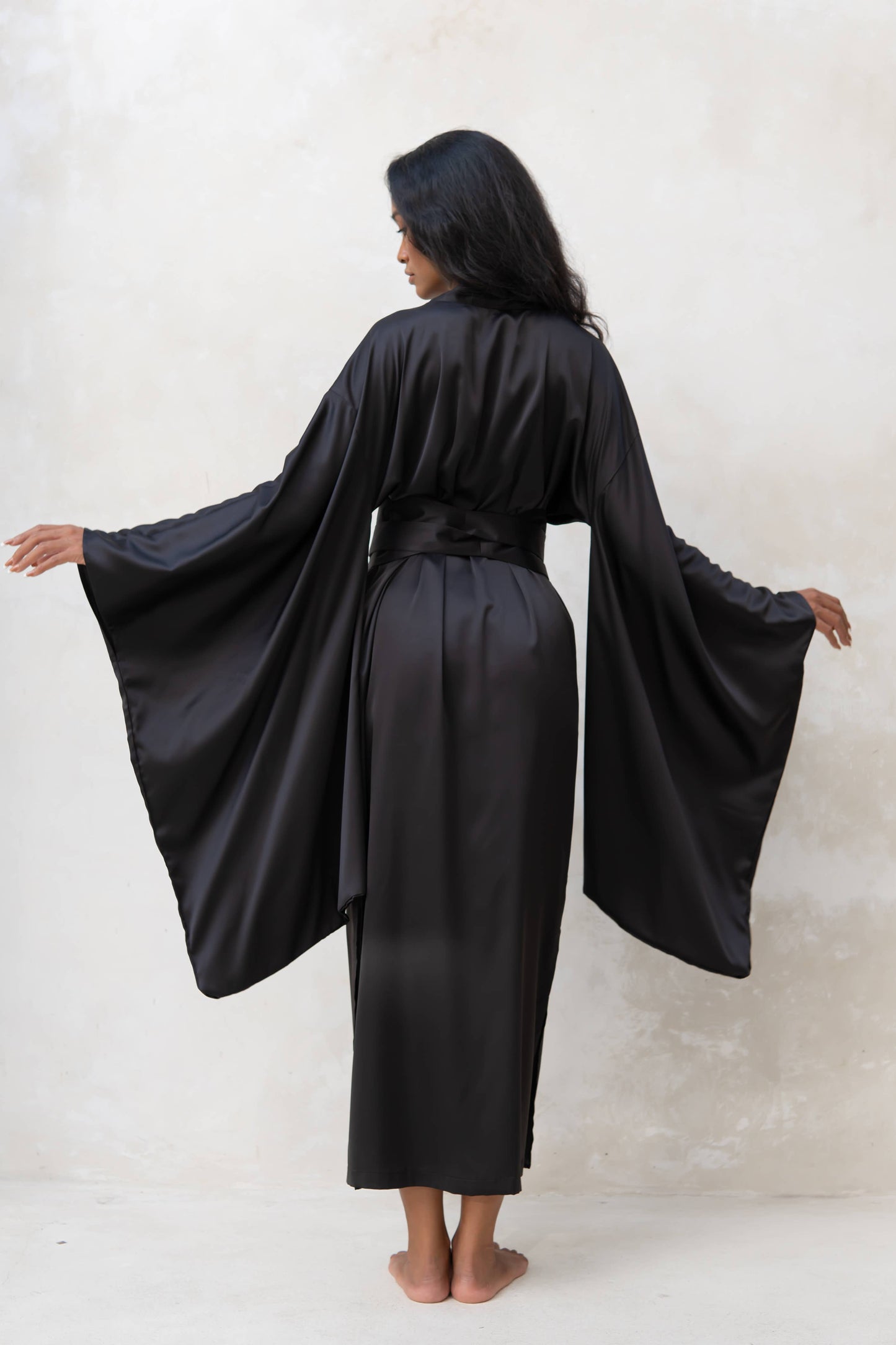 Silk Satin Dressing Gown Kimono