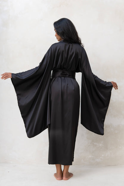 Silk Satin Dressing Gown Kimono