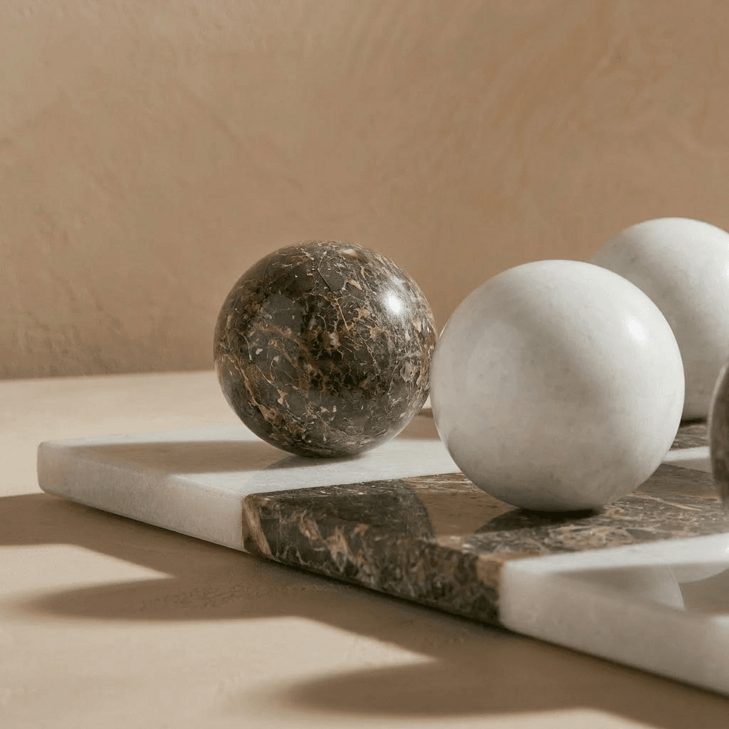 Italian Marble Tic Tac Toe Set