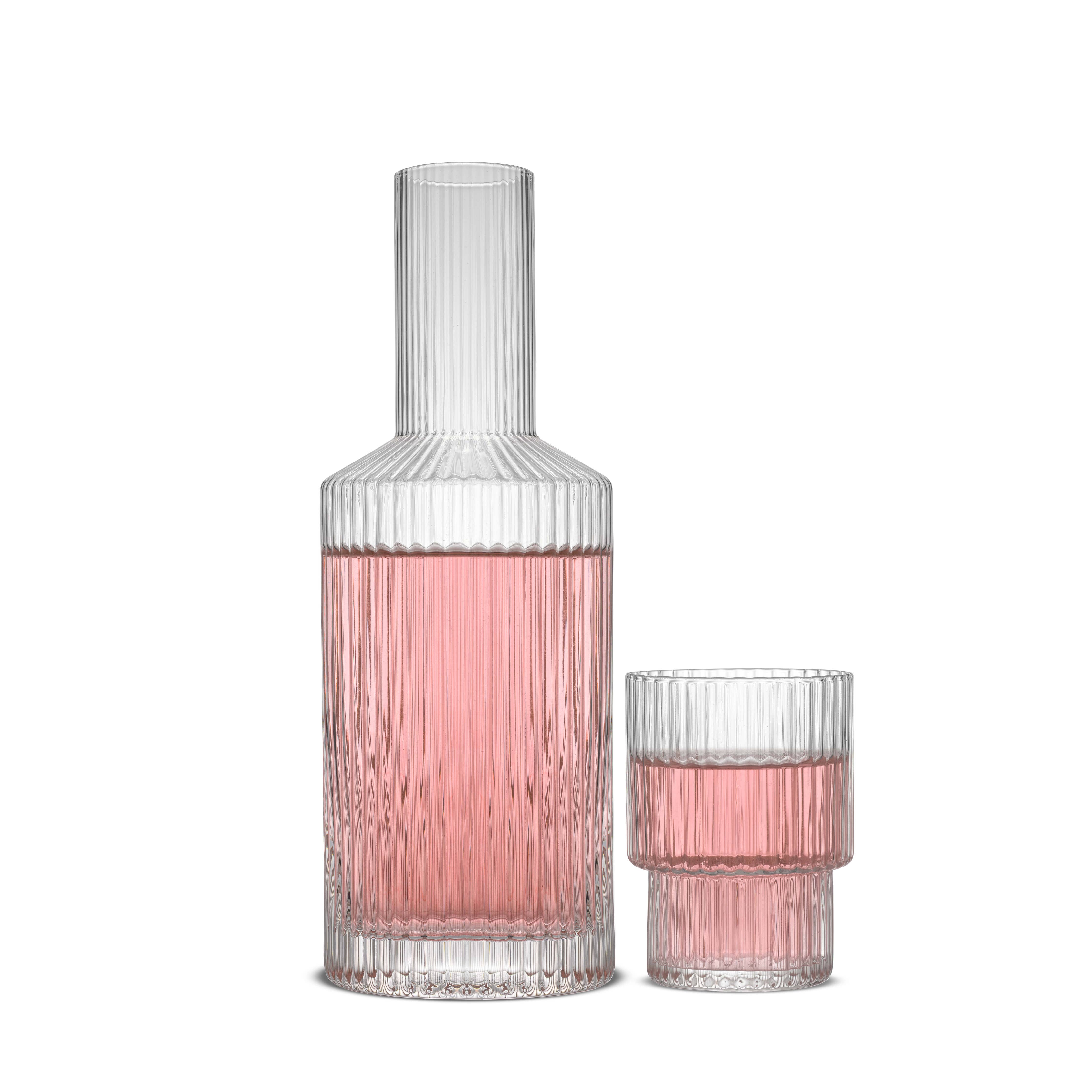 Elle Fluted Bedside Decanter with Glass