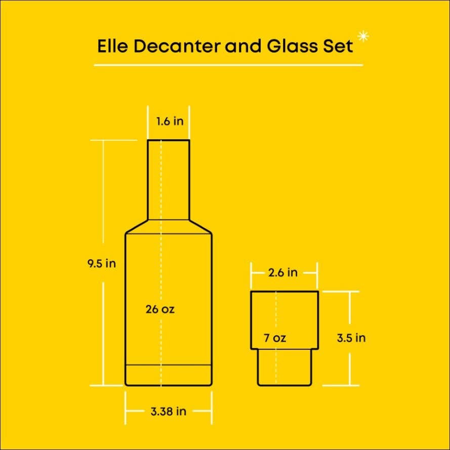 Elle Fluted Bedside Decanter with Glass - D.B. Gifts Default Title JoyJolt