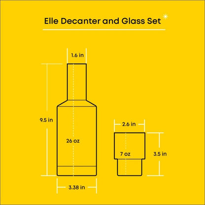 Elle Fluted Bedside Decanter with Glass - D.B. Gifts Default Title JoyJolt