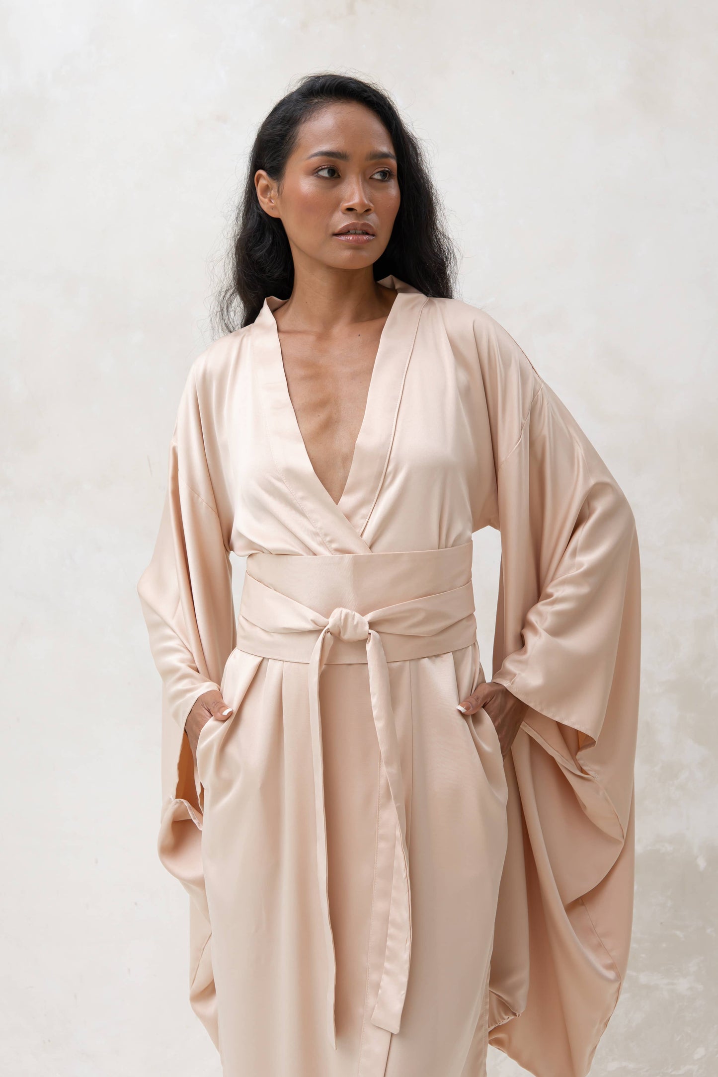 Silk Satin Dressing Gown Kimono
