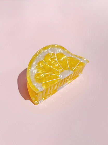 Sunshine Yellow Lemon Claw Clip