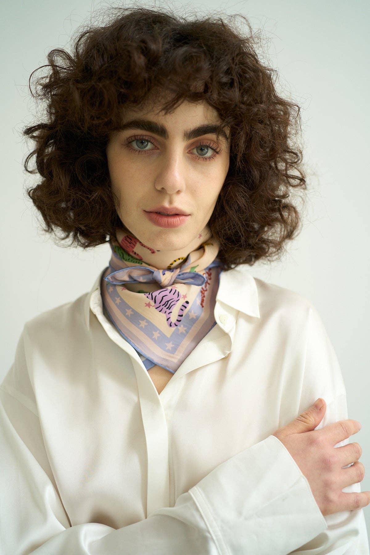 Neon Tigers Silk Bandana Scarf Small