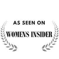 Logo with 'As Seen On Women's Insider' text on a white background