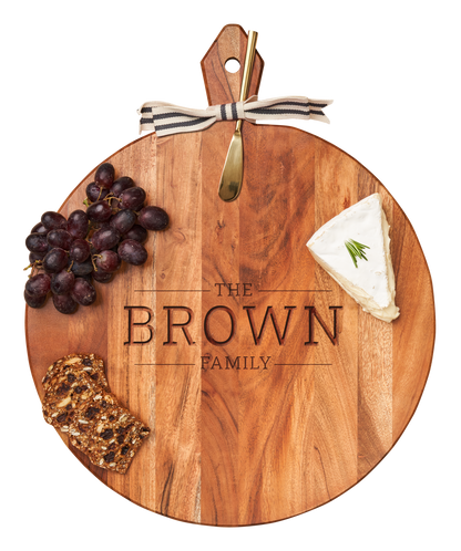 Personalized Acacia Heirloom Cheese Board w/ spreader