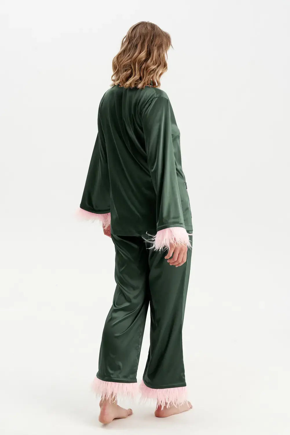 Satin Silk Feather Pajamas
