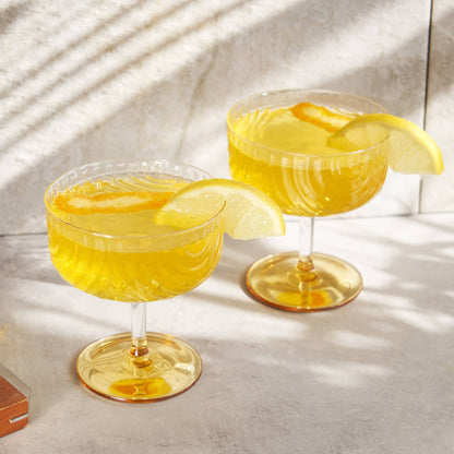 Gold Plated Deco Cocktail Coupes