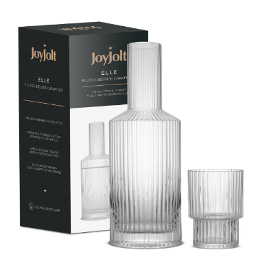 Elle Fluted Bedside Decanter with Glass - D.B. Gifts Default Title JoyJolt