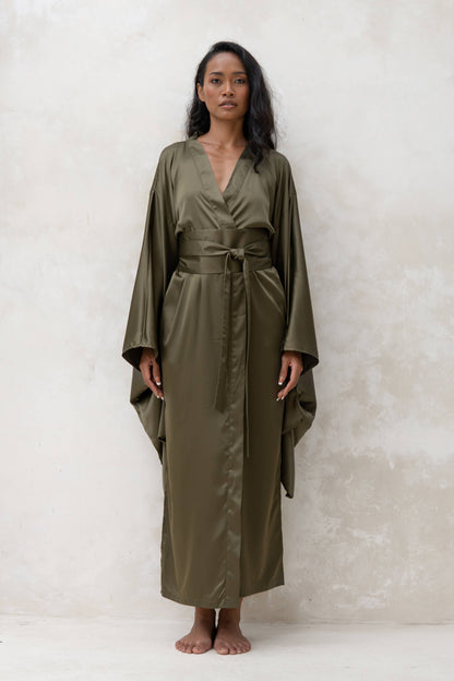 Silk Satin Dressing Gown Kimono